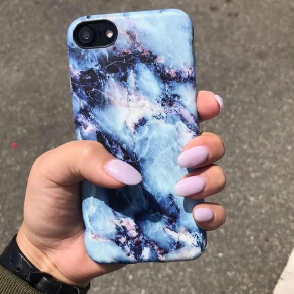 Blue Stone Marble Print Phone Case - Picture 2 of 5